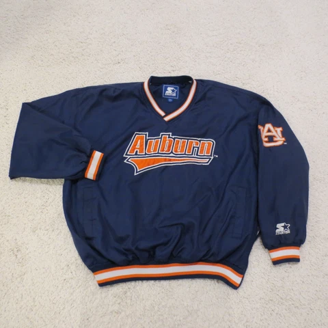 VINTAGE Auburn Tigers Jacket Mens 2XL XXL Blue STARTER Lined Windbreaker 90s Y2K Cover