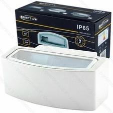 PLAFONIERA STAGNA IP44 APPLIQUE DA ESTERNO DOPPIA LUCE ACCIAIO E27 LAMPADA LED