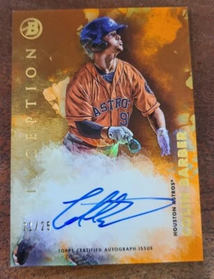 Colin Barber - 2021 Bowman Inception Gold Foil Auto #/25 - Astros Prospect - Image 1 of 3