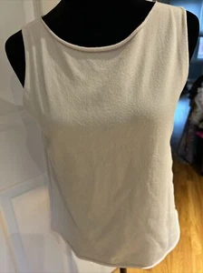 EILEEN FISHER Top Rayon nylon rolled Neck hem Sleeveless soft pink sz M - Picture 1 of 12