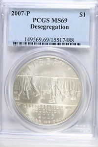 2007 P Desegregation- Little Rock HS -PCGS MS69 Modern Commem Silver Dollar - Picture 1 of 2