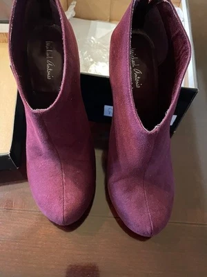 Plum Suede Half Stiletto Bootie Size 10 - Image 1 of 3