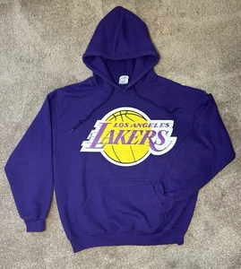 Vtg Los Angeles Lakers Wall Street Journal Purple Promo Jacket Hoodie M - Picture 1 of 15
