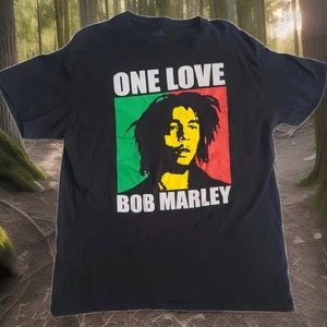 One Love Bob Marley Men's Black Short Sleeve Reggae TOUR T-SHIRT SIZE XL Black - Picture 1 of 8