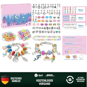 Schmuckherstellungs-Set Mädchen Kind Geschenk Charm Armband Bastelset Weihnac... - Bild 1 von 10