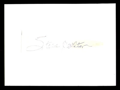 Steve Carlton Signed 1x3 Cut Sig Philadelphia Phillies (Taped on Index Card - Image 1 of 2