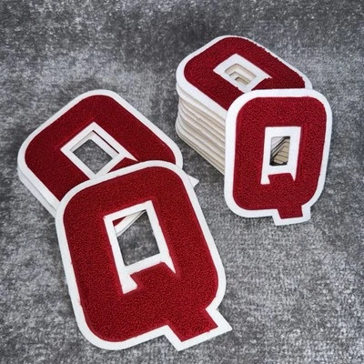 Letter Q Chenille Stitch Varsity Letterman Jacket Patch 12 Small 3 Large Sew On - Image 1 of 3