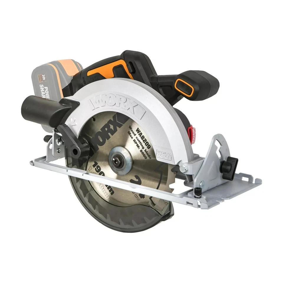 WORX Powershare Cordless Circular Saw 20V 185mm BODY ONLY WX520.9 - Image 1 of 1