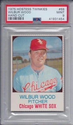1975 HOSTESS # 68 WILBUR WOOD ☆TWINKIES VARIATION☆ CHICAGO WHITE SOX PSA 9 MINT - Image 1 of 2