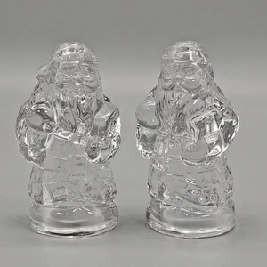 Gorham Holiday Traditions Crystal Santa Salt & Pepper Shakers w/ Box Unused - Picture 1 of 5