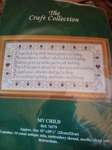 the craft collection cross stitch my child Sampler - Picture 1 of 2