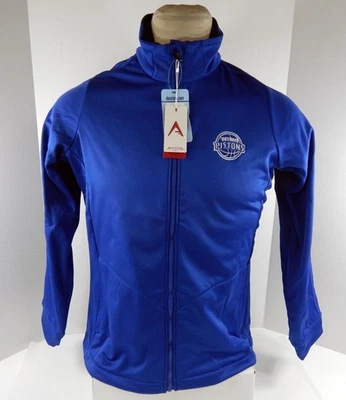 Jaqueta de golfe azul autêntica Detroit Pistons 2015-16 feminina Antigua nova com etiquetas L 077S - Imagem 1 de 4