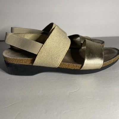 Sandalias MUNRO Souki suela gamuza talla 8N correa de cuero dorado Foto 1 de 4