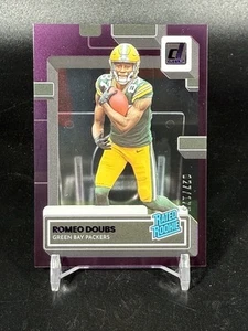 2022 Panini Clearly Donruss Romeo Doubs Viola SP/175 Rated Rookie RC Packers - Foto 1 di 2