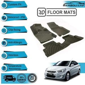3D Floor Mats Liner Interior Protector Fit for Hyundai Accent Blue - Picture 1 of 7