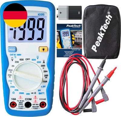 Peaktech Kompaktes Digital-Multimeter P1035 Zur Messung Von Spannung, Gleichstro - Bild 1 von 4