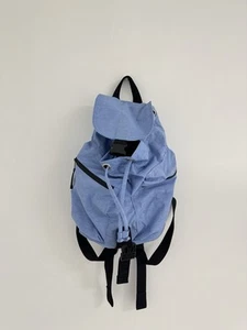 BAGGU Sky Blue Nylon Drawstring Backpack – Lightweight Travel/Everyday Tote - Picture 1 of 16