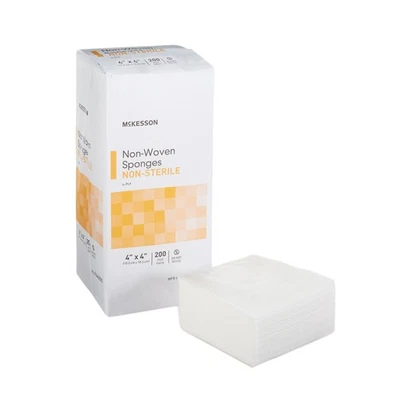 McKesson 4-Ply Non-woven Gauze Sponge NonSterile 4 x 4" 1 Pack(s) 200  per Pack - Image 1 of 4