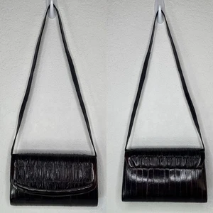 Vintage Eel Skin Brown Shoulder Bag/Clutch 2-in-1 bag, Formal, Classic, timeless - Picture 1 of 9