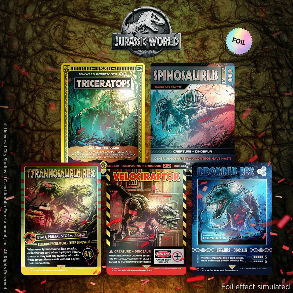 Magic the Gathering (MTG) Secret Lair x Jurassic World: Life Breaks Free Foil - Image 1 of 4