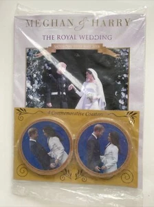 ROYAL WEDDING MAGAZINE 2018 HARRY & MEGHAN 4 Commemorative Coasters Daily Mirror - Picture 1 of 2
