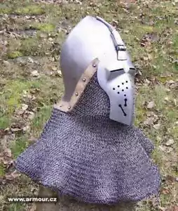 Mittelalter NEU Kampfturnier Bascinet Helm 16 Gauge Stahlvisier Helm - Bild 1 von 3