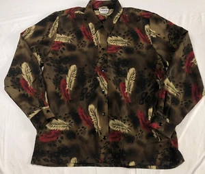 Camicia Bon Worth Bottone Donna Piuma Sottile All Over Marrone Taglia Media Donna - Foto 1 di 8
