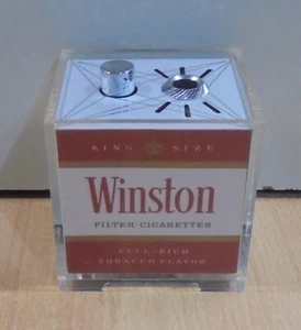 WINSTON CAMEL SALEM & VANTAGE CIGARETTES VTG DESK LIGHTER BY CROWN NOT WORKING - Picture 1 of 11