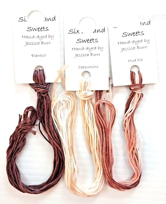 “Six Strand Sweets” Lot of 3 Overdyed Floss Espresso Cappuccino Mud Pie Partial - Image 1 of 4