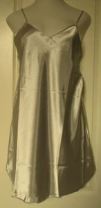 Shadowline Satin Essentials Chemise Size Large Silver Style 27291 - Picture 1 of 5