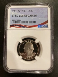 1981 S Type 1 NGC PF69 Quarter Dollar Proof T-1 PR69 Better Variety - Picture 1 of 2