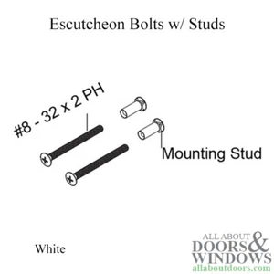 Andersen Escutcheon Plate Bolts Studs For Tribeca Handleset White Screws - Picture 1 of 1