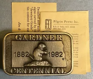1982 Gardner Centennial Belt Buckle Pewter (N) - Picture 1 of 6