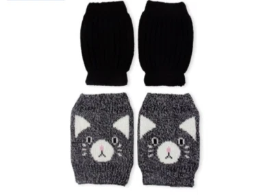 NEW No Boundaries 2 Pack Sweater Boot Toppers Brown Owl Ivory Panda or Black Cat - Image 1 of 4