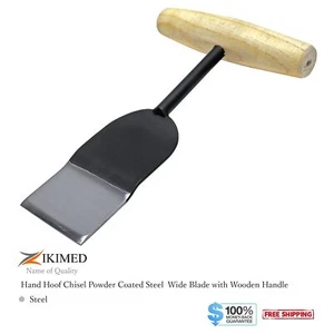 Horse Hoof Chisel Steel 55 x 100 mm Blade, Black Color Coated and Wooden Handle - Picture 1 of 4