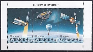Suecia 1991 Yvert #1653/55 Astrofilatelia Europa CEPT montada sin montar o nunca montada en muy buen estado - Imagen 1 de 1