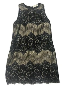 Oasis Black Lace & gold Dress - Size 12 - Picture 1 of 4