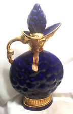 Mid Century Modern Jim Beam Decanter Grapes 1963 C. Miller Porcelain Cobalt Blue