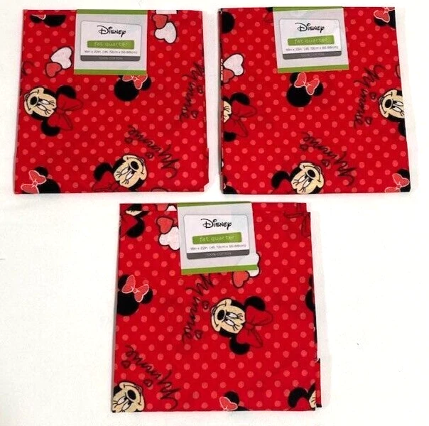 Disney Minnie Mouse 100 Cotton Fabric Fat Quarter 18 X 22 FQ