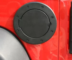 Black Aluminum Gas hatch Cover for Jeep Wrangler JK 2007-2018 Rugged Ridge - Bild 1 von 1