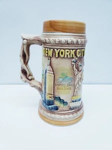 TAZZA ALTA VINTAGE GIAPPONE ~ NEW YORK PIETRA ~ 7" ~ TORRI GEMELLE, STATO IMPERO, SIGNORA LIBERTÀ - Foto 1 di 6