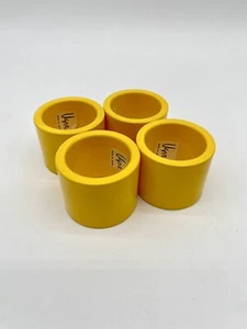 VTG Vera Neumann Yellow Retro Napkin Holder Rings Set 4 Acrylic Melamine Japan - Picture 1 of 3