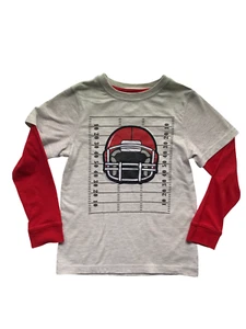 Kids Boy J. Khaki Sweatshirt Color Heather Gray, Red Sleeves Size 6 - Picture 1 of 12