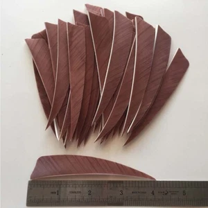50PCS 4 inch Brown Shield Archery Arrow Fletches Fletching Feathers RW - Picture 1 of 6