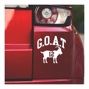 Goat 12 - New England Greatest of All Time Vinyl Decal Sticker | 5" Wide - Bild 1 von 5