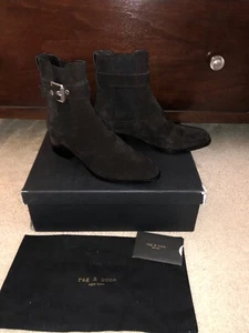 Stivaletti Wilson Chelsea Rag & Bone neri in pelle scamosciata 9 nuovi con scatola $525 - Foto 1 di 7