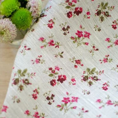 Belle toile de lin imprimé Garance [au demi-mètre]