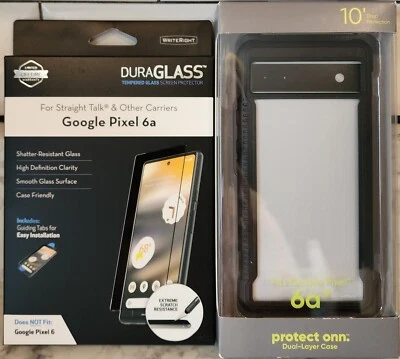DuraGLASS Tempered Glass Screen Protector & Case for Google Pixel 6a NIB - Image 1 of 2