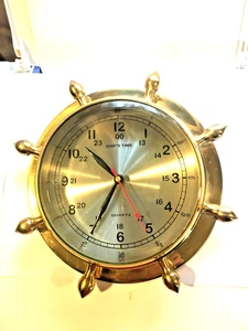Orologio Vintage Nave Ruota Quarzo Tutto Ottone Ottime Condizioni Funziona Bene 8 In Retro - Foto 1 di 5