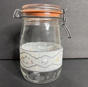 Pfaltzgraff Erinnerung Glas Kanister 1L Blumenbogen Floral Klappdeckel *LESEN - Bild 1 von 8